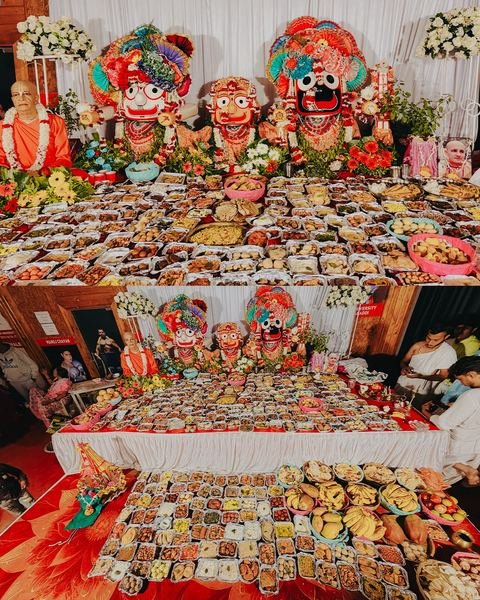 Lord Jagannath, Baladeva, and Subhadra decorated for Rathyatra 2026 at ISKCON Satara — photo 15 of 16